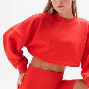 Red Cropped Athleta Sweatshirt
